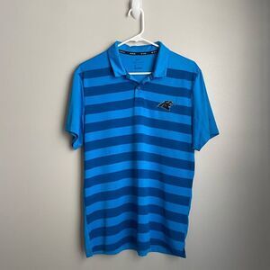 Nike Carolina Panthers Blue Striped Polo Size Men's Medium